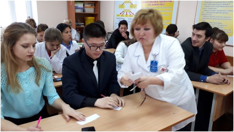 Преподаватель М.Ш.Фазылова в группе 109 ЛД провела открытый урок теме: «Биологическое действие радиоактивных излучений» по предмету биофизика. 